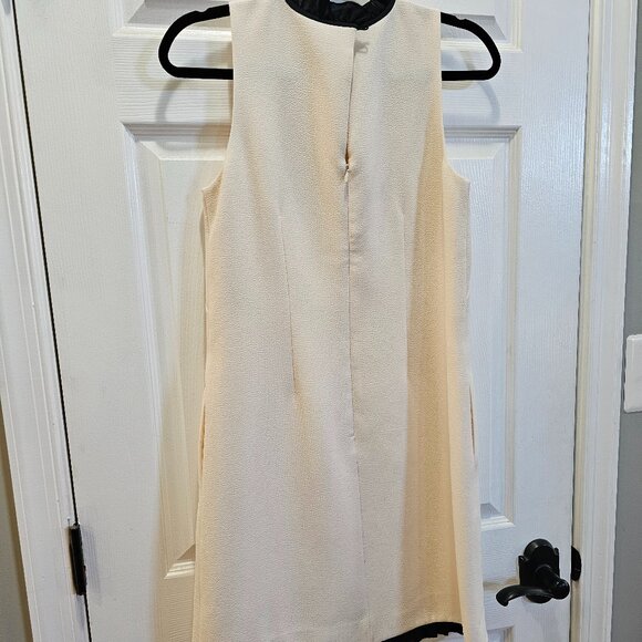 J.Crew Cream Sleeveless Dress with Black Ruffle Trim Size 2 - Picture 5 of 5